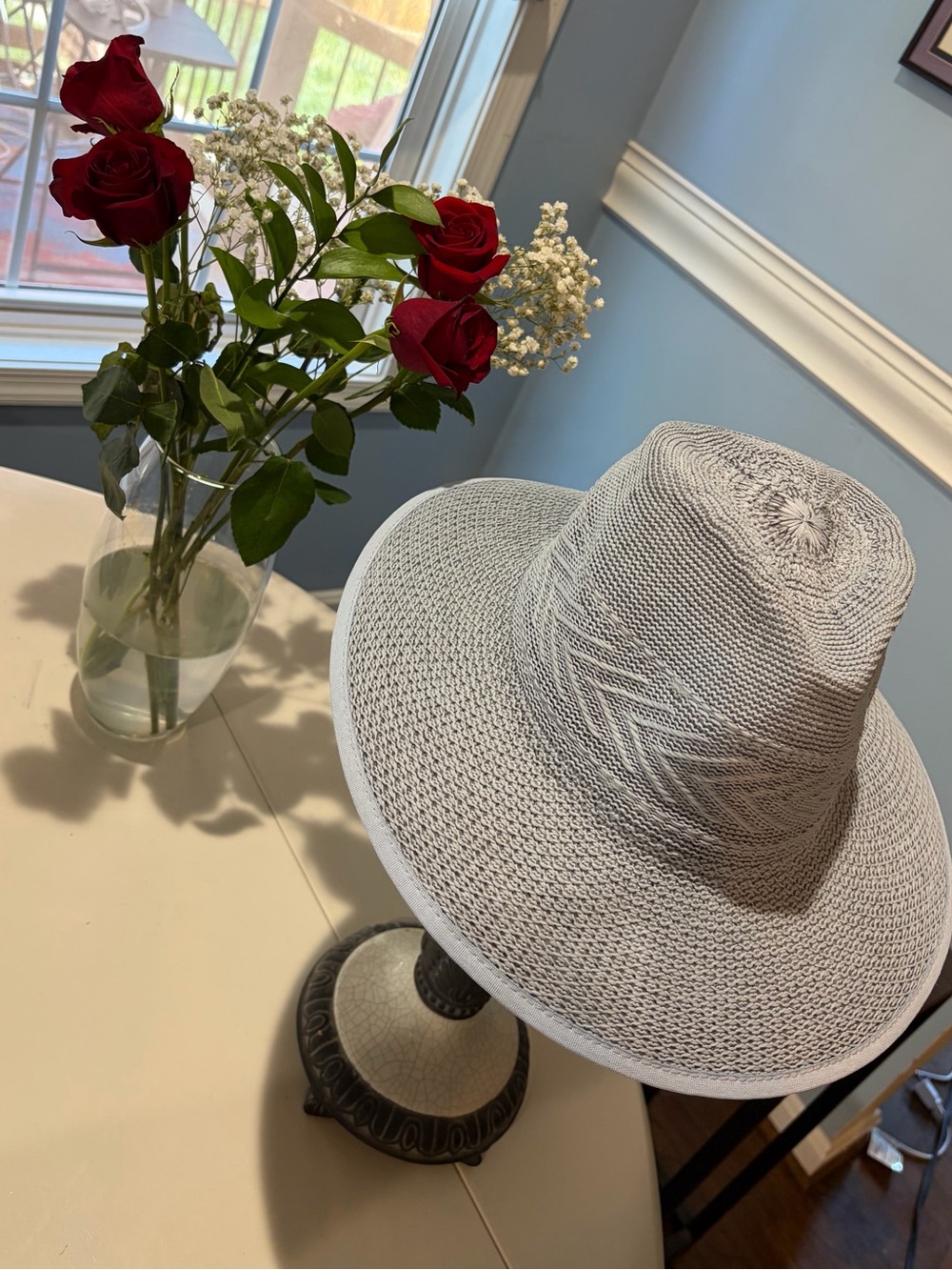 Source Unknown Light Gray Woven Wide-Brim Sun Hat